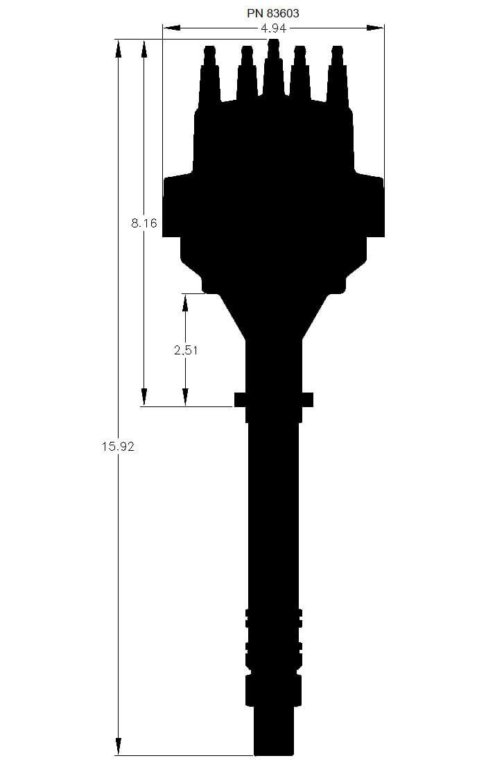 MSD, Black Chevy V8 w/Internal Module Distributor - 83603