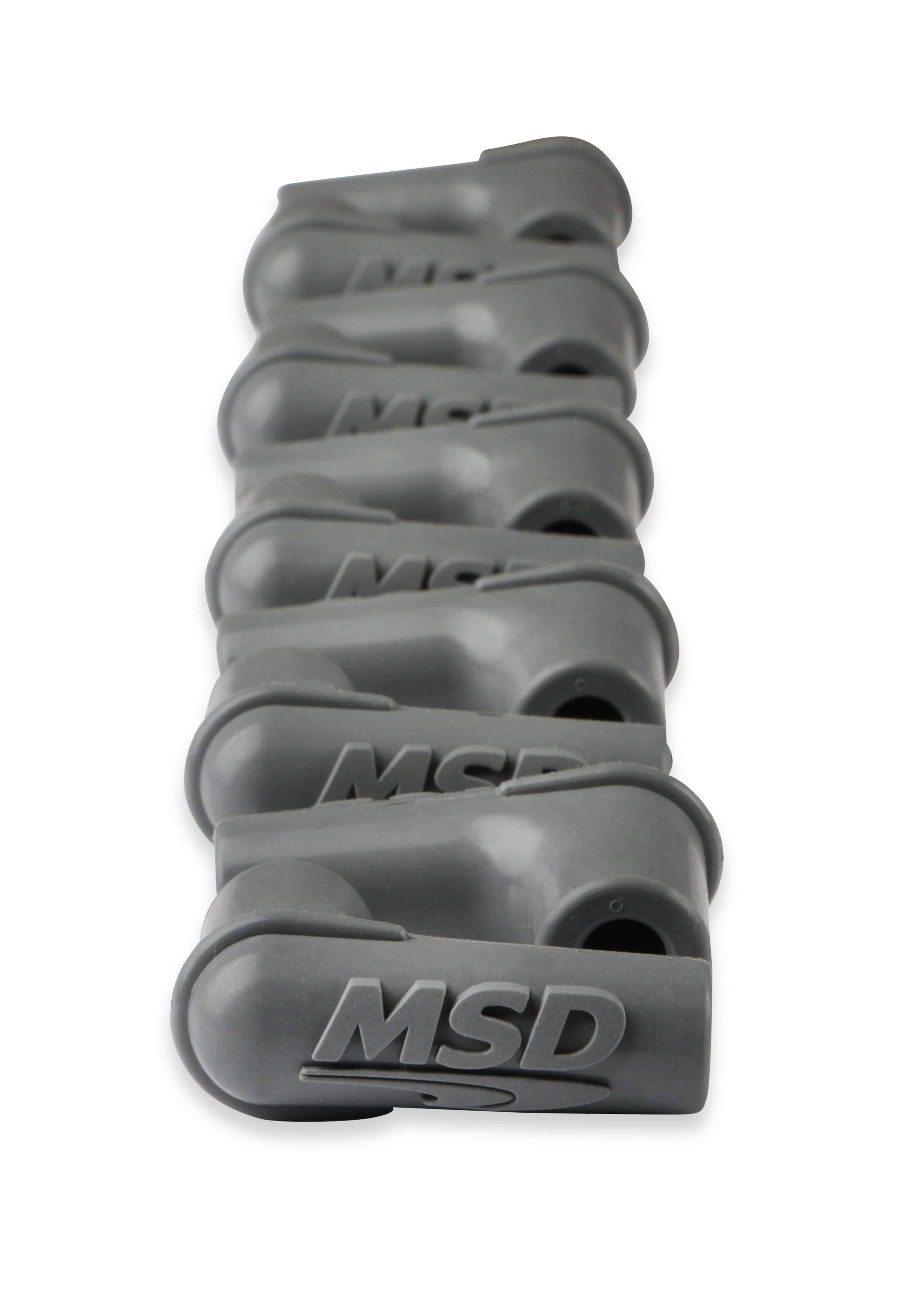 MSD, Boots, 90 Degree Logo Spark Plug, Gray Silicone 50EA - 34514