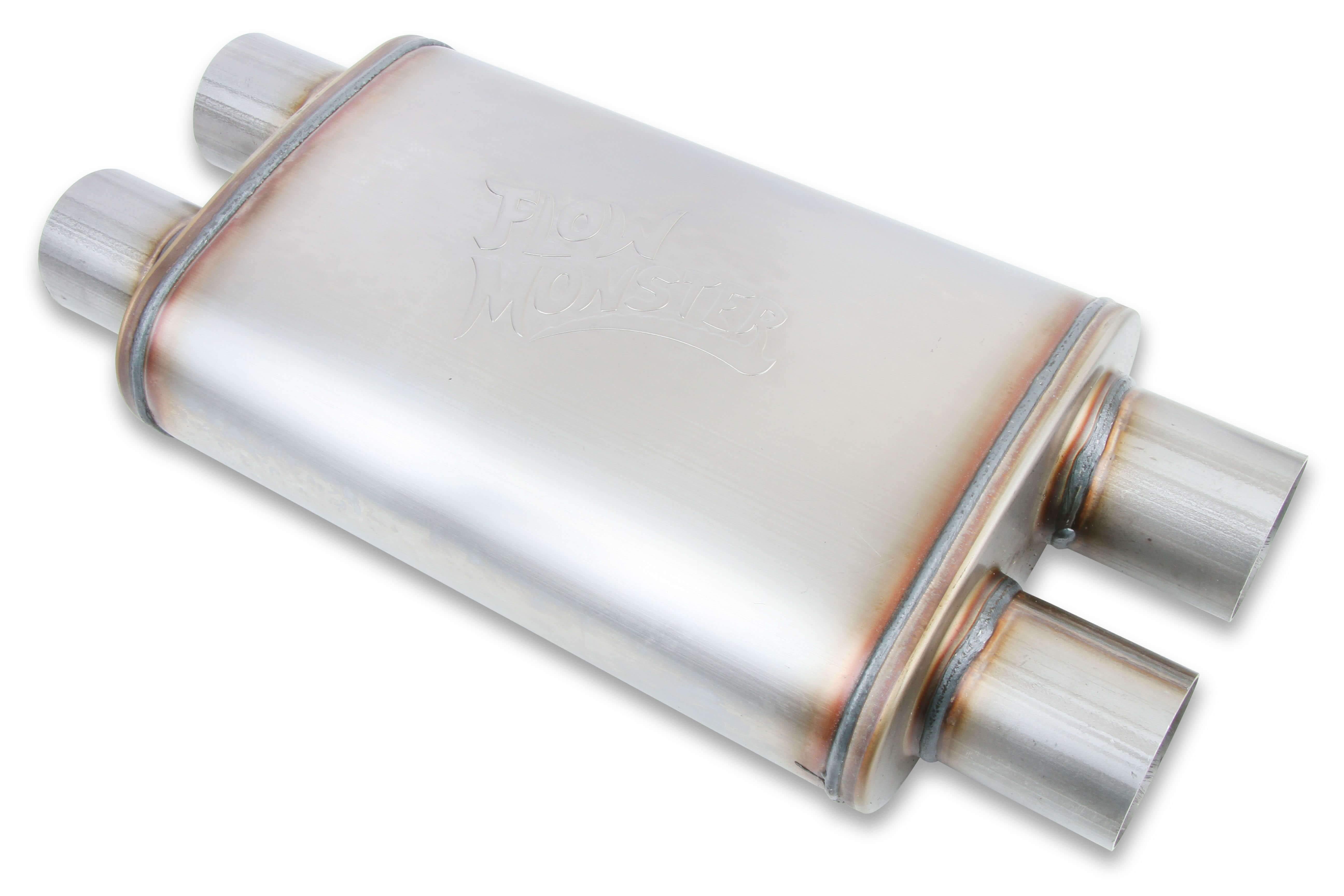 Flowmonster, Flowmonster Performance Muffler 2.50 Dual IN/2.50 Dual OUT 11386-FM 409 Stainles