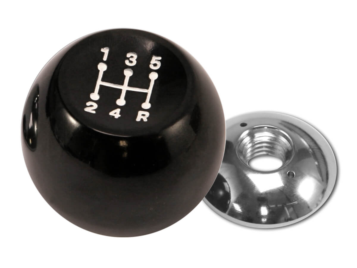 Drake Muscle Cars, Shift Knob Classic 5Speed Black fits Ford Mustang 1985-1993 Drake -E5ZZ-7213-T5